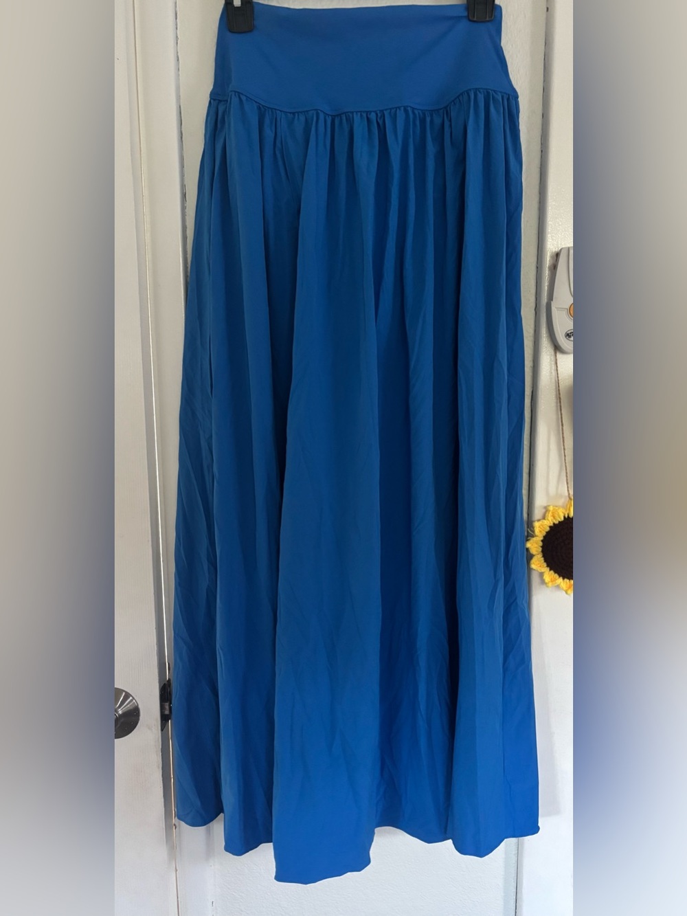 HALARA Bright Blue High Waisted 2-in-1 Flowy Quick Dry Maxi Skirt - Picture 4 of 14